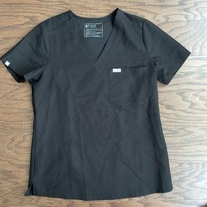 Figs Techinical Collection Black One-Pocket Scrub Top